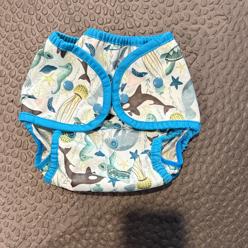 Thirsties Duo Wrap Size Two in Sea Life